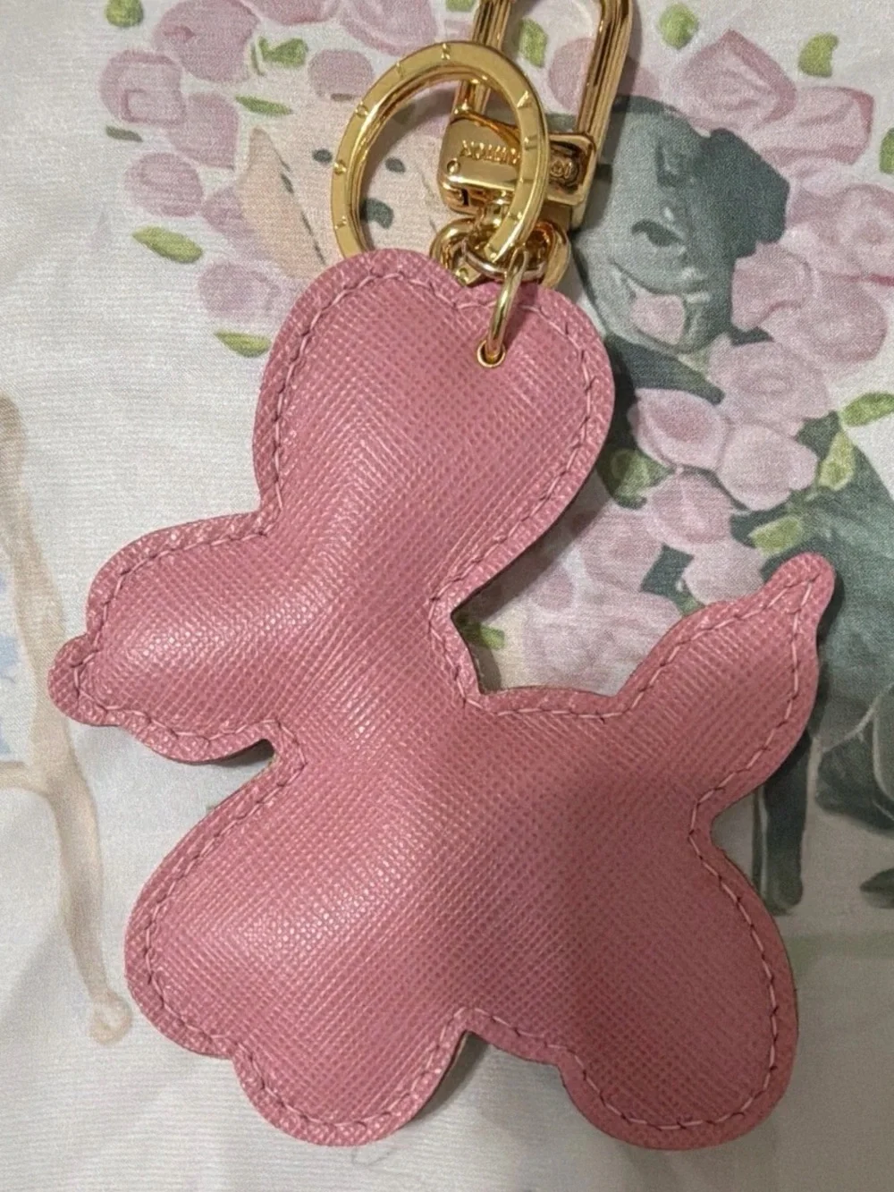 Handmade Upcycled Bag Charm / Keychain – Repurposed Authentic LV Canvas Accent